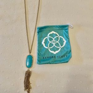 Kendra Scott Rayne Turquoise and Gold Necklace